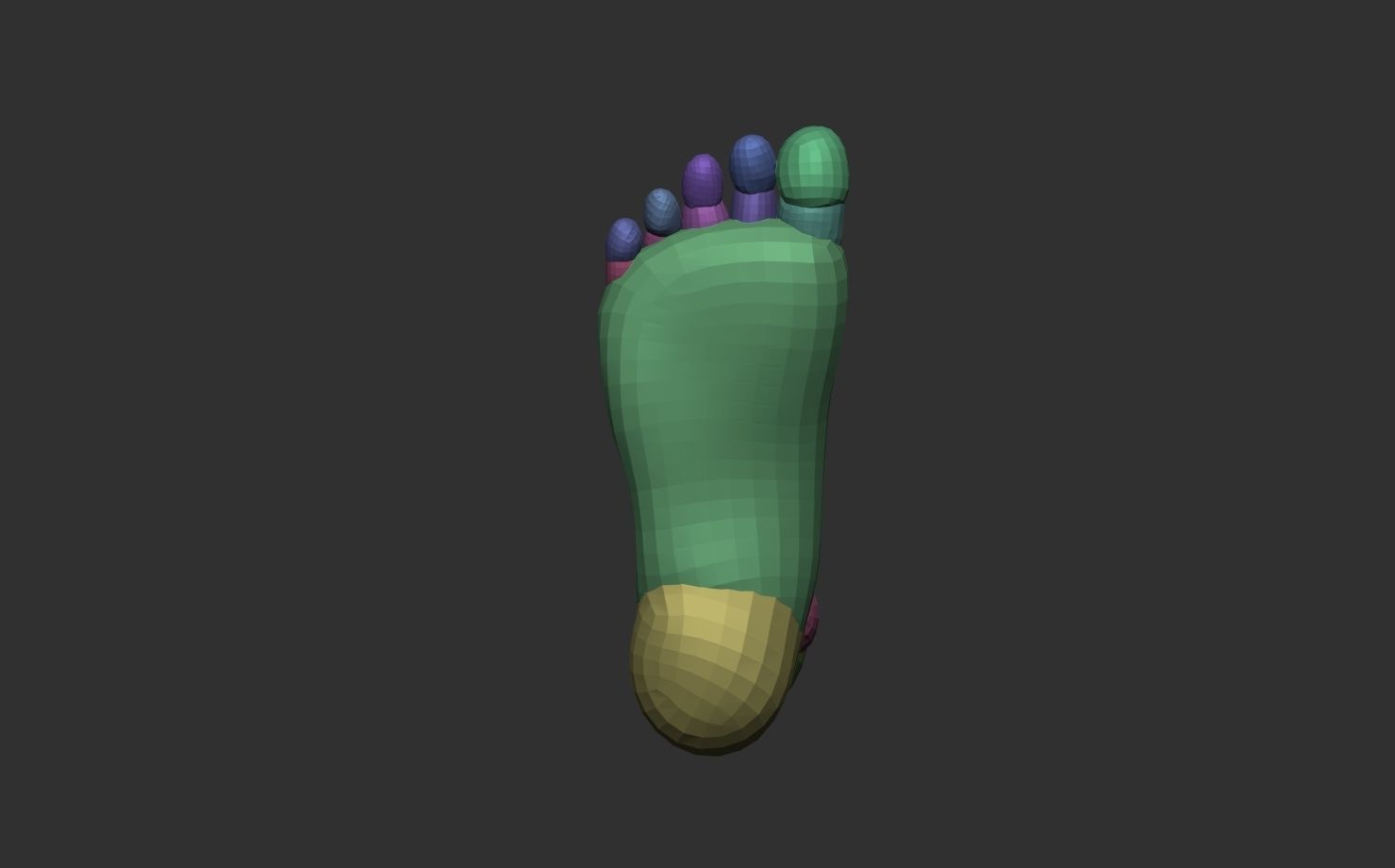 Base mesh foot block out 3D model_6