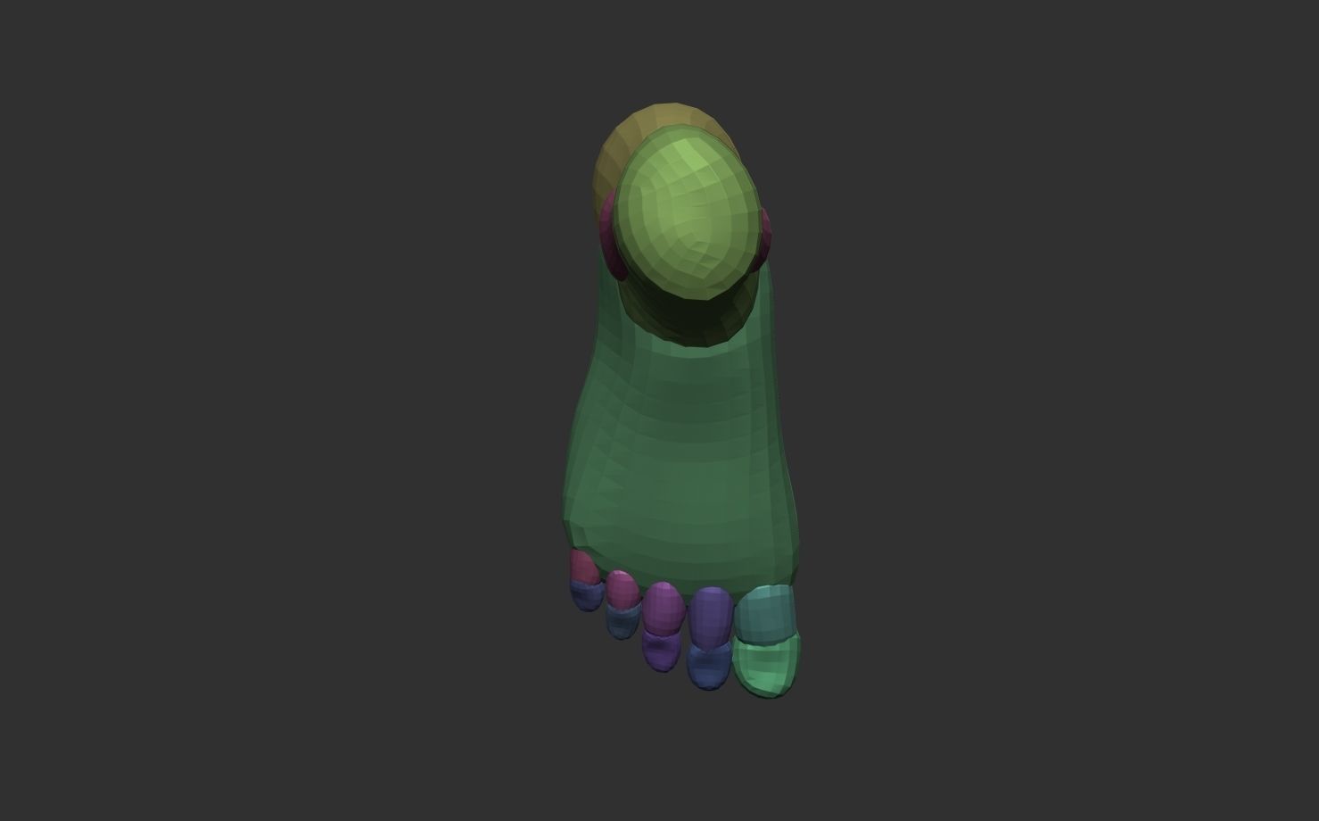 Base mesh foot block out 3D model_5
