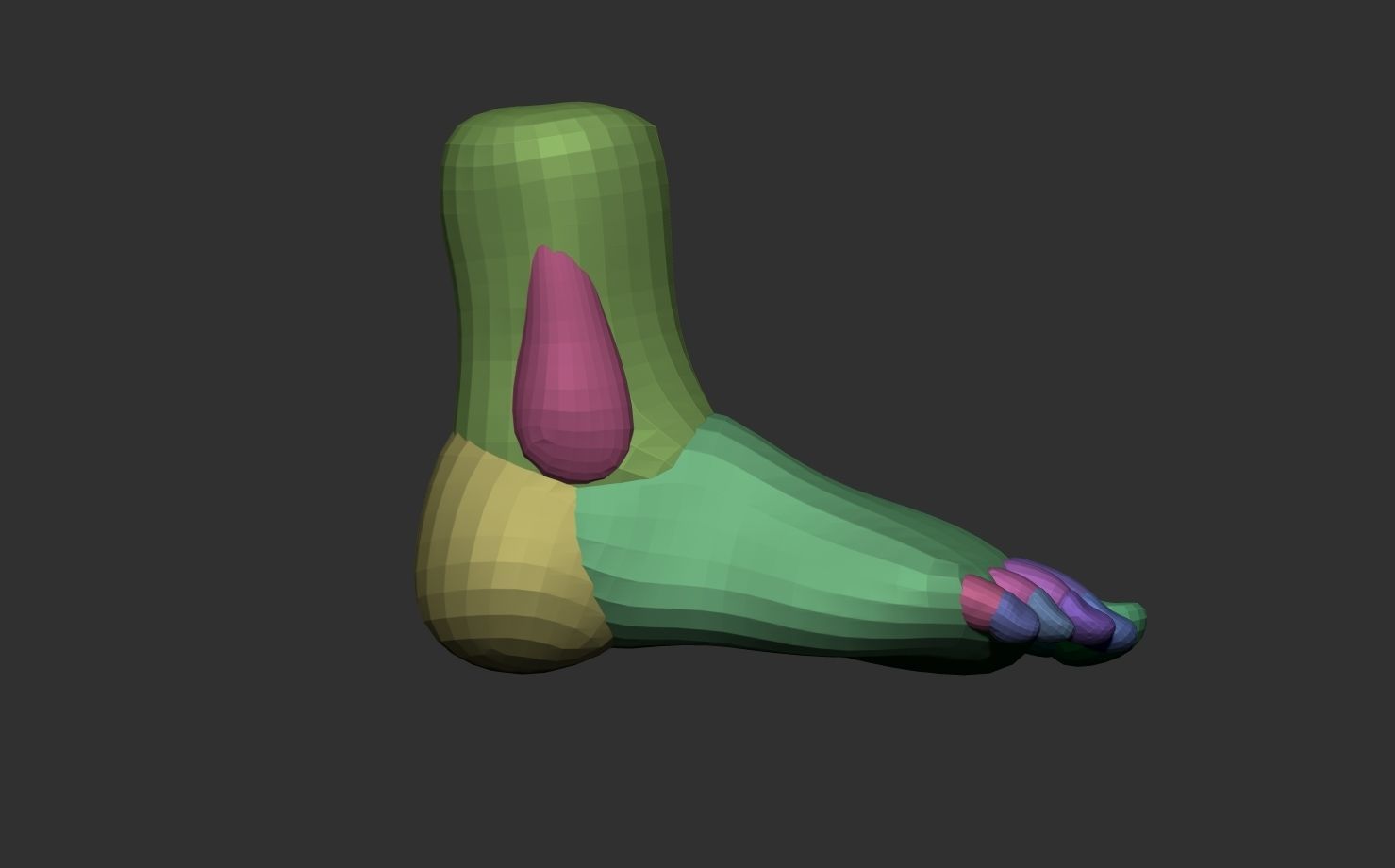 Base mesh foot block out 3D model_2