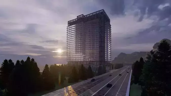 Mixed Use 27 Storey Building 3d Model