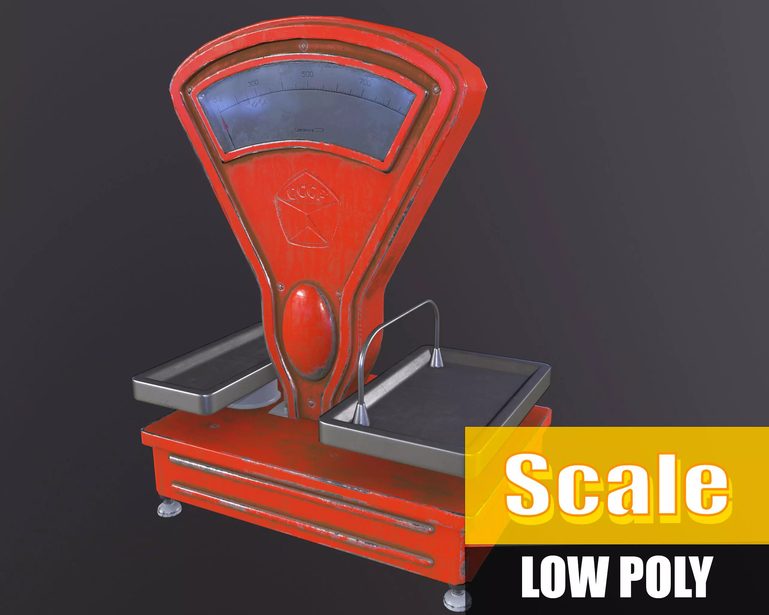 3d MODEL Weigher Scale Low Poly for Games Low-poly 3D model_0