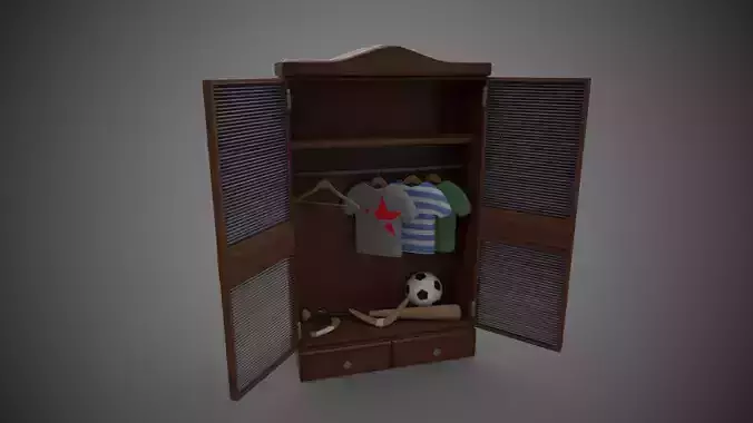 wardrobe - guardarropa Low-poly 3D model