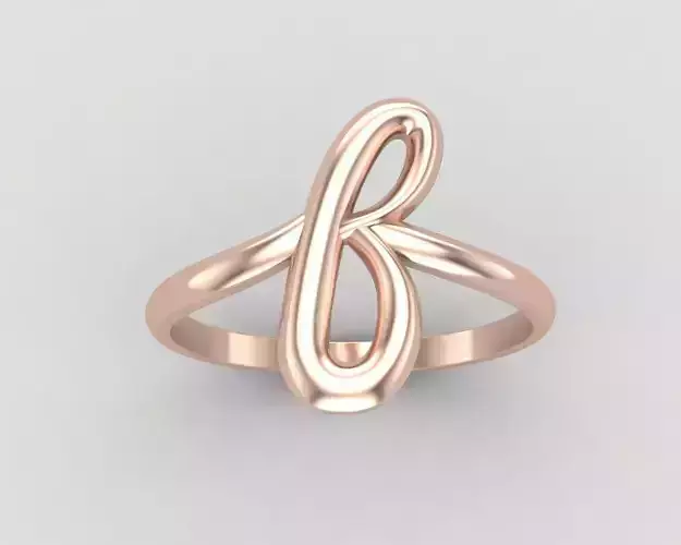 alphabet minimal B ring 78-MW 3D print model