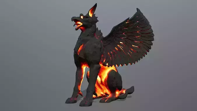 Statue Creature Low-poly 3D model