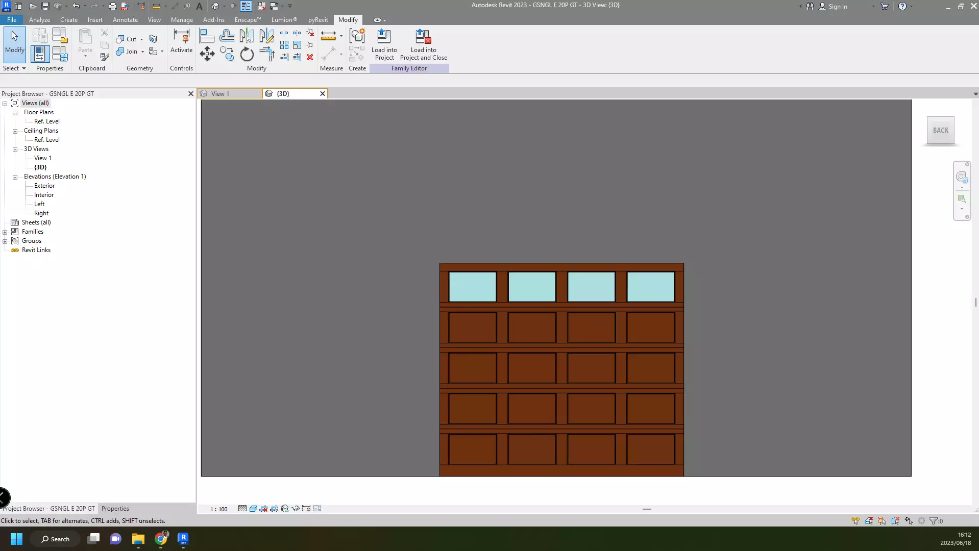 Single Garage Door 3D model