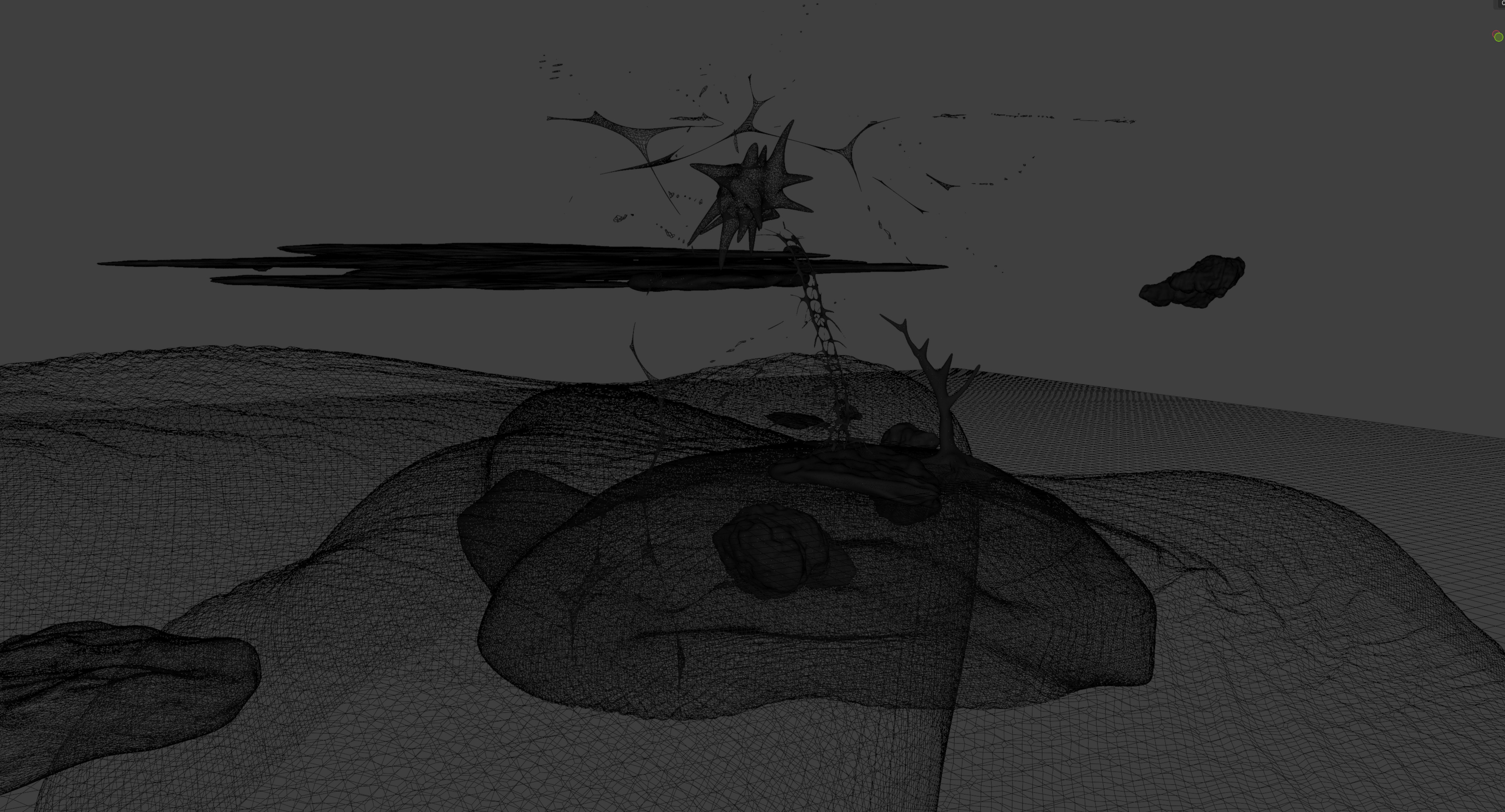 Blobby Heaven Environment y2k bloom cyber abstract chrometype   3D model_3