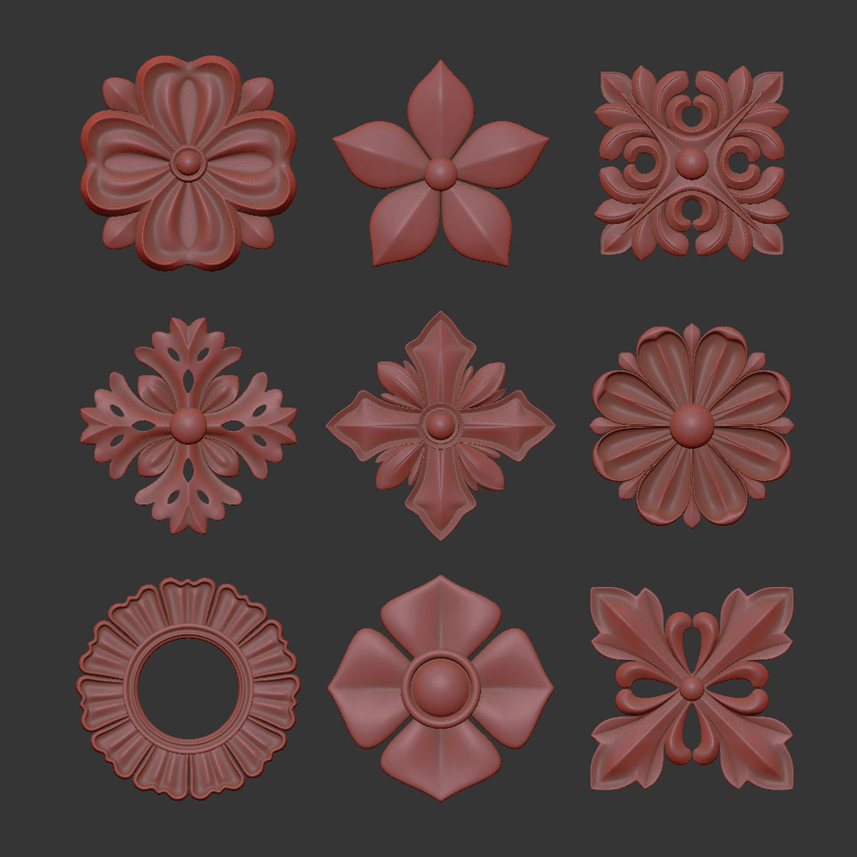 Ornament Element Pack 10 3D model_6