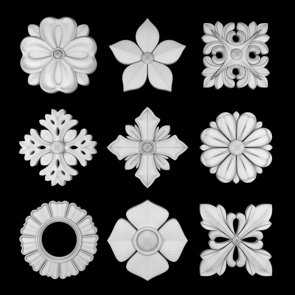 Ornament Element Pack 10 3D model_4