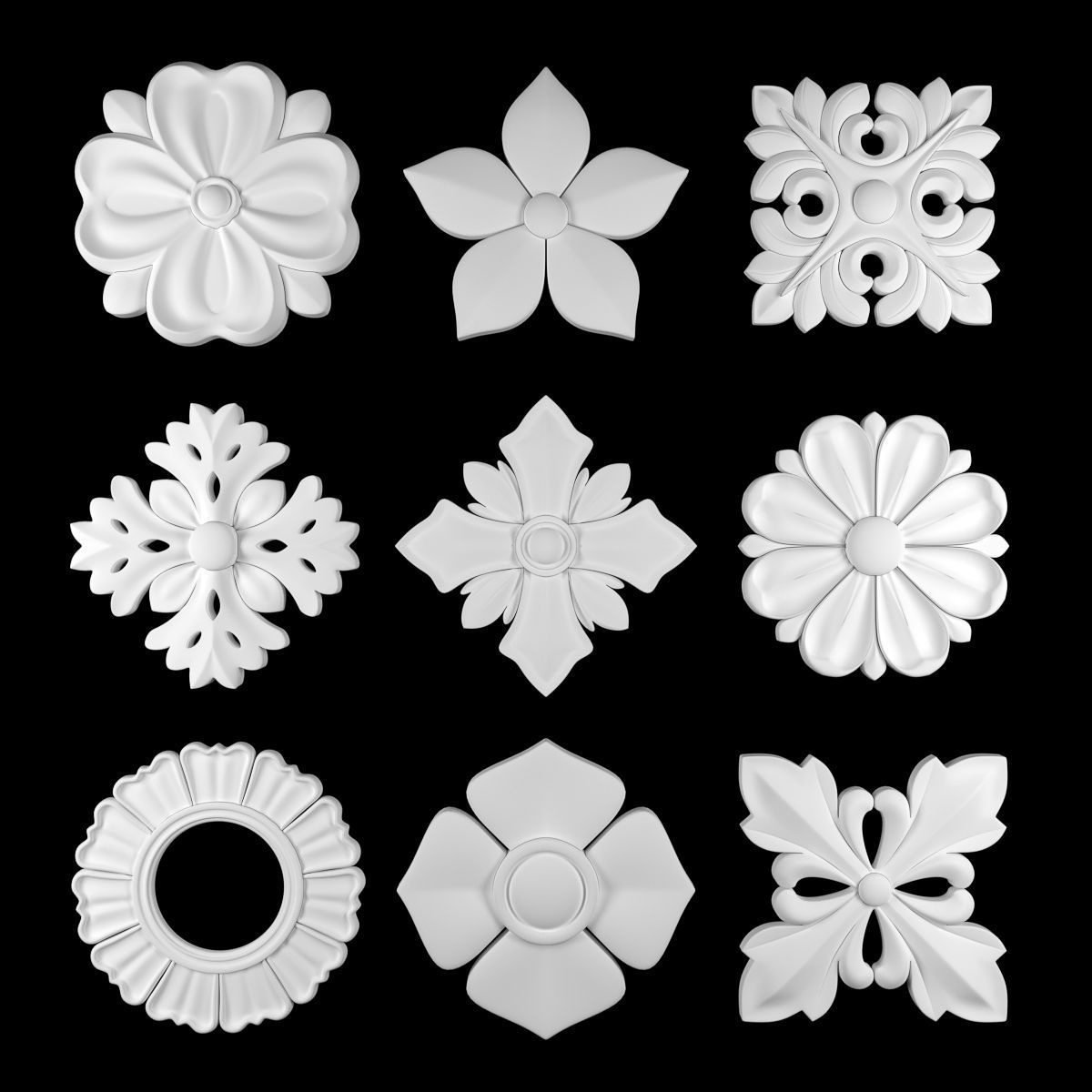 Ornament Element Pack 10 3D model_1
