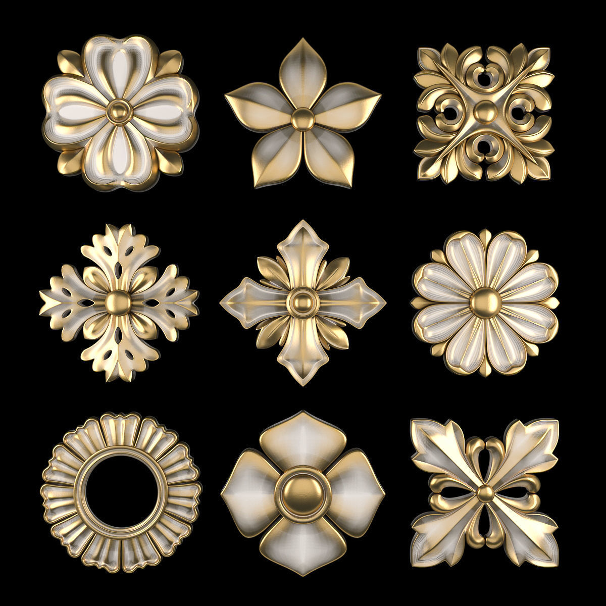 Ornament Element Pack 10 3D model_2