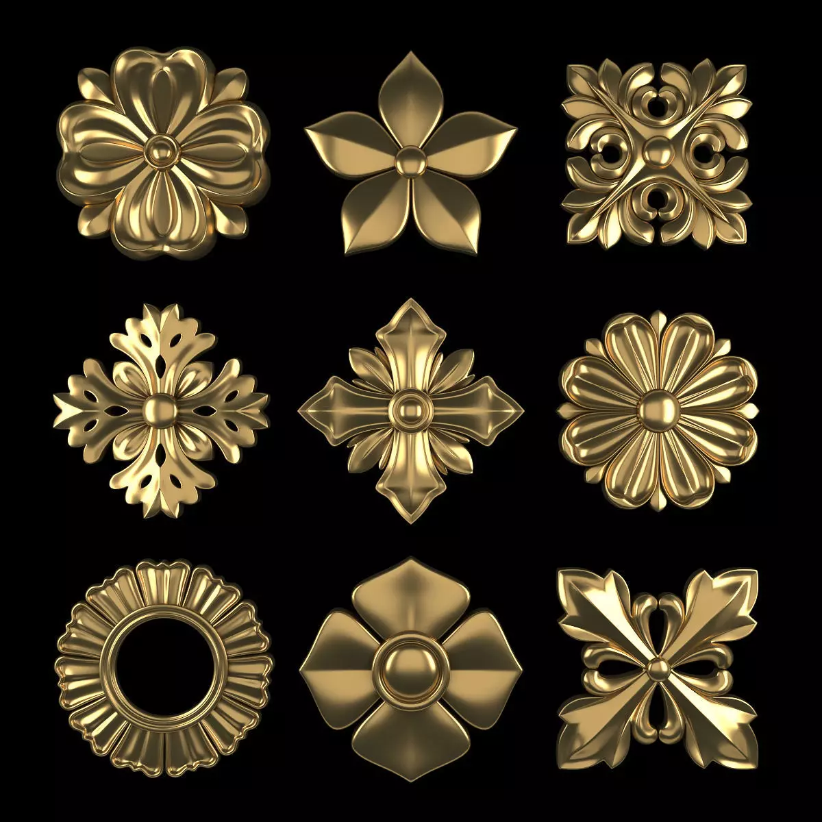 Ornament Element Pack 10 3D model_0