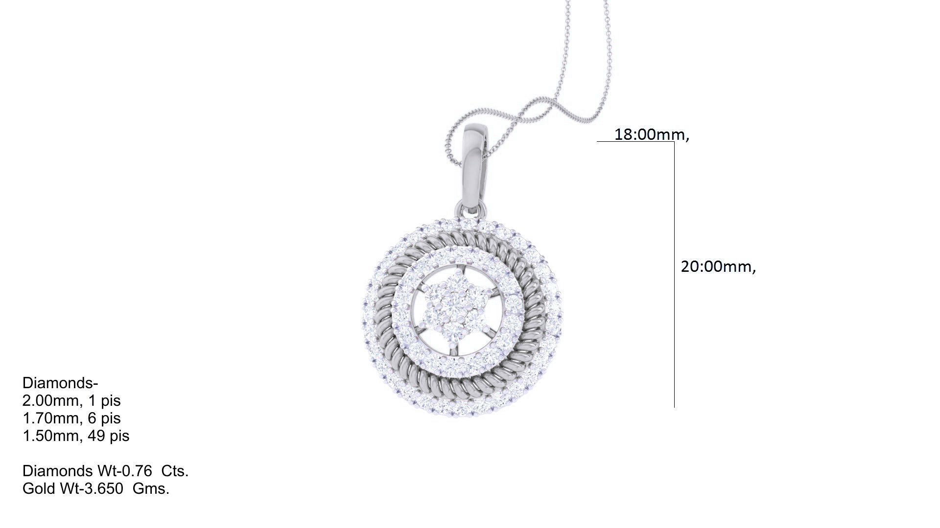 Diamond Pendant 3dm stl obj gltf glb 3mf renders details 3D print model_5