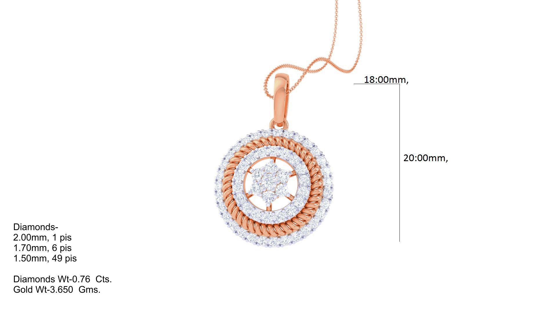 Diamond Pendant 3dm stl obj gltf glb 3mf renders details 3D print model_6