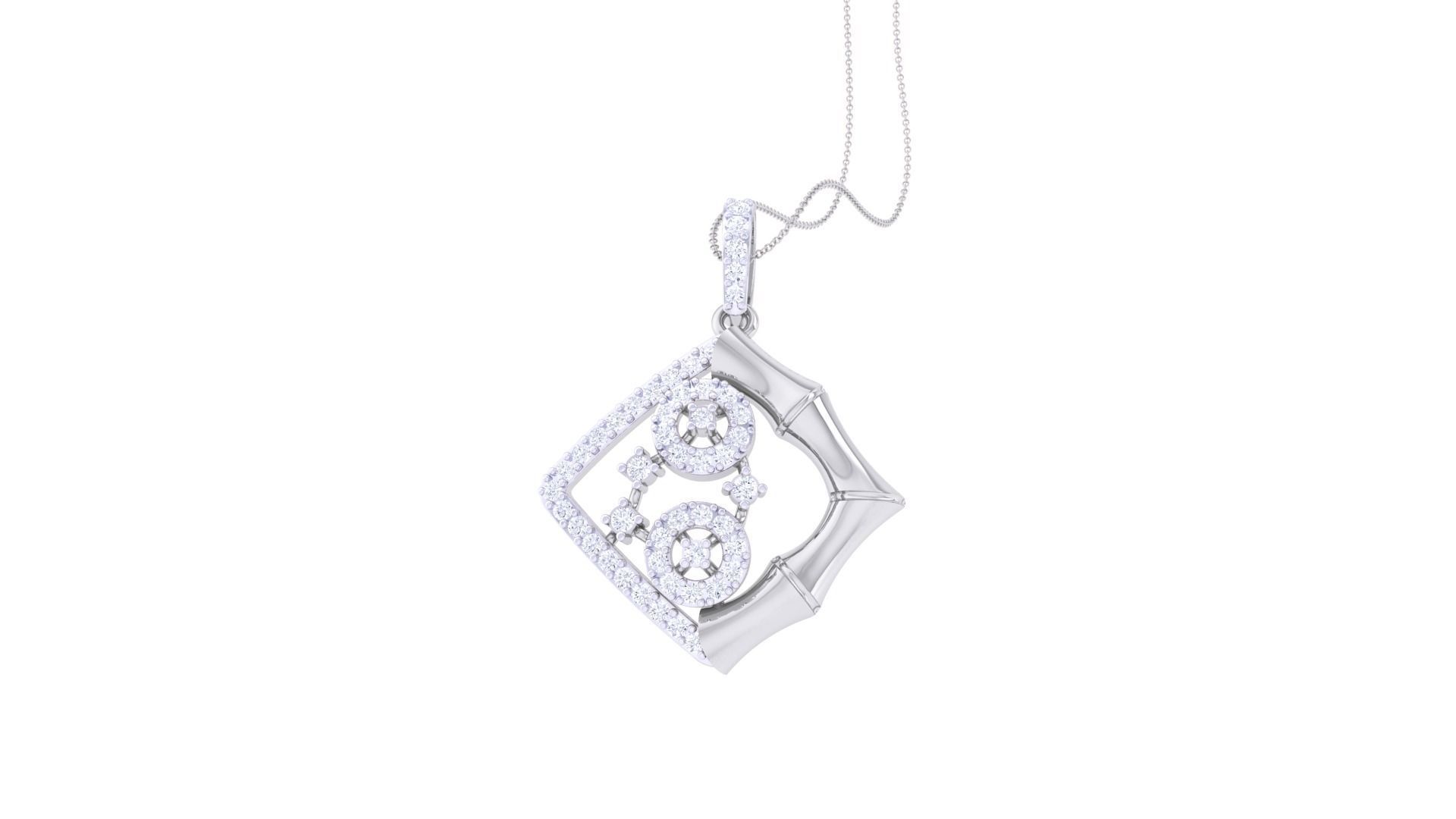 Diamond Pendant 3dm stl obj gltf glb 3mf renders details 3D print model_1