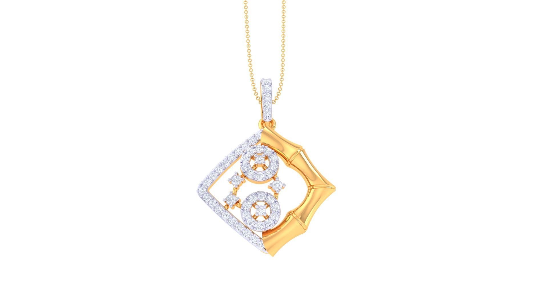 Diamond Pendant 3dm stl obj gltf glb 3mf renders details 3D print model_10