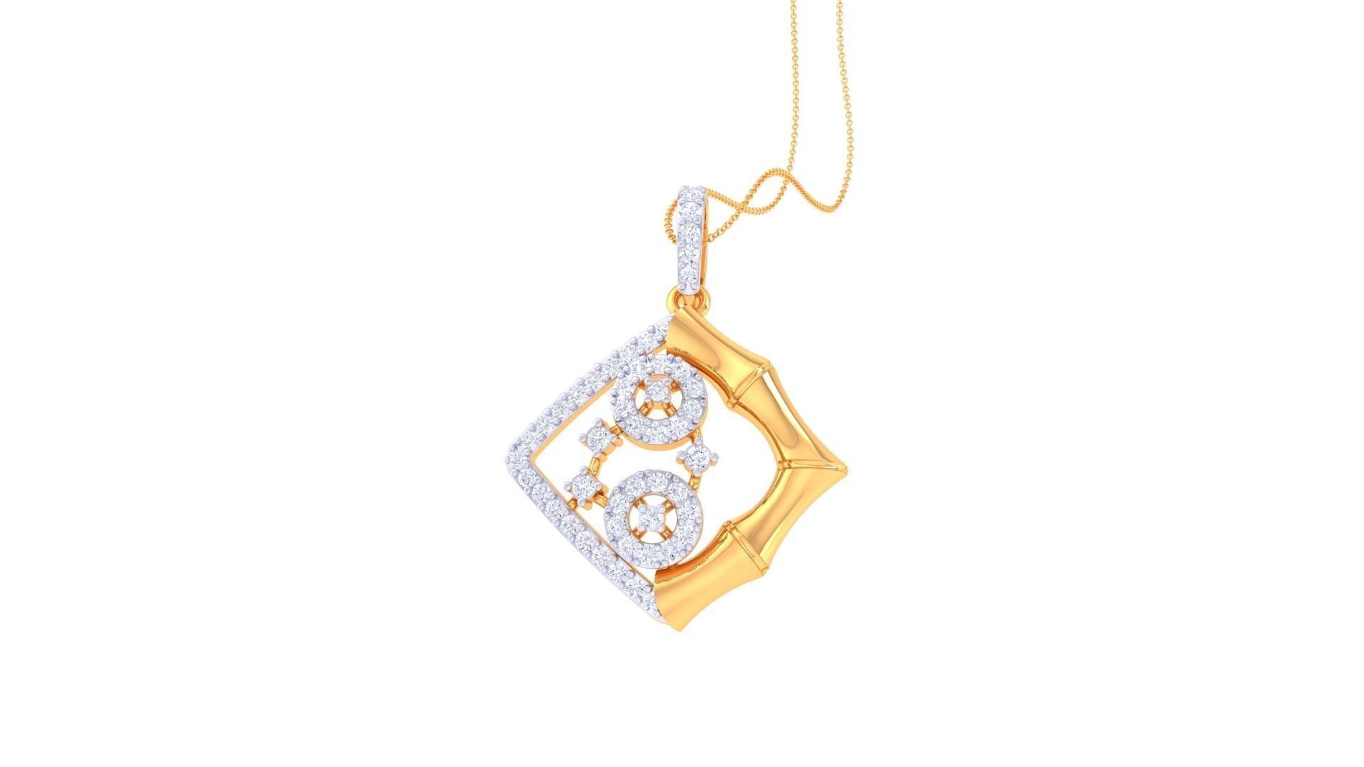 Diamond Pendant 3dm stl obj gltf glb 3mf renders details 3D print model_2