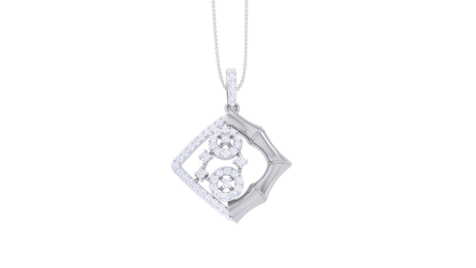 Diamond Pendant 3dm stl obj gltf glb 3mf renders details 3D print model_9