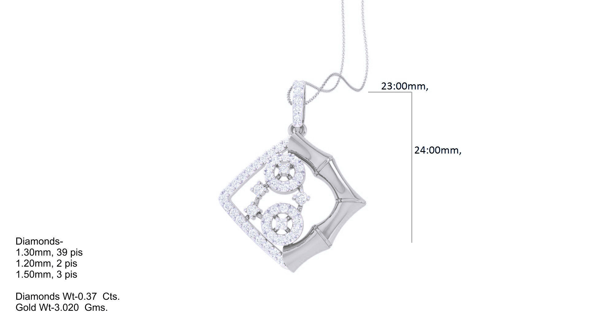 Diamond Pendant 3dm stl obj gltf glb 3mf renders details 3D print model_6
