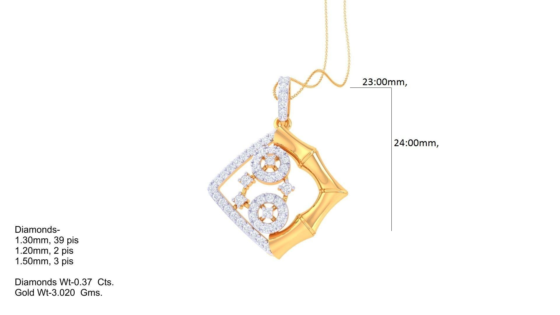 Diamond Pendant 3dm stl obj gltf glb 3mf renders details 3D print model_4