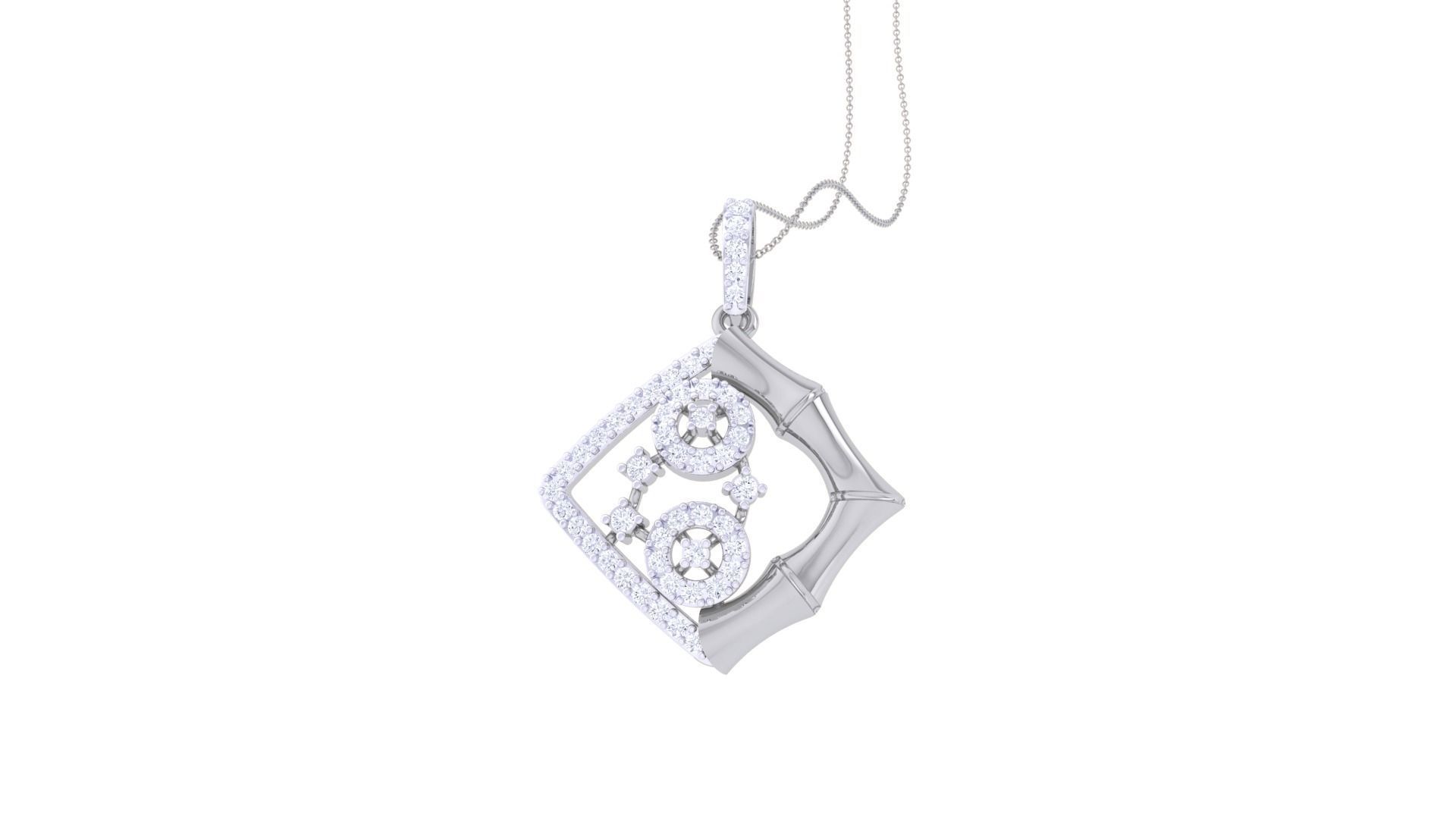 Diamond Pendant 3dm stl obj gltf glb 3mf renders details 3D print model_8