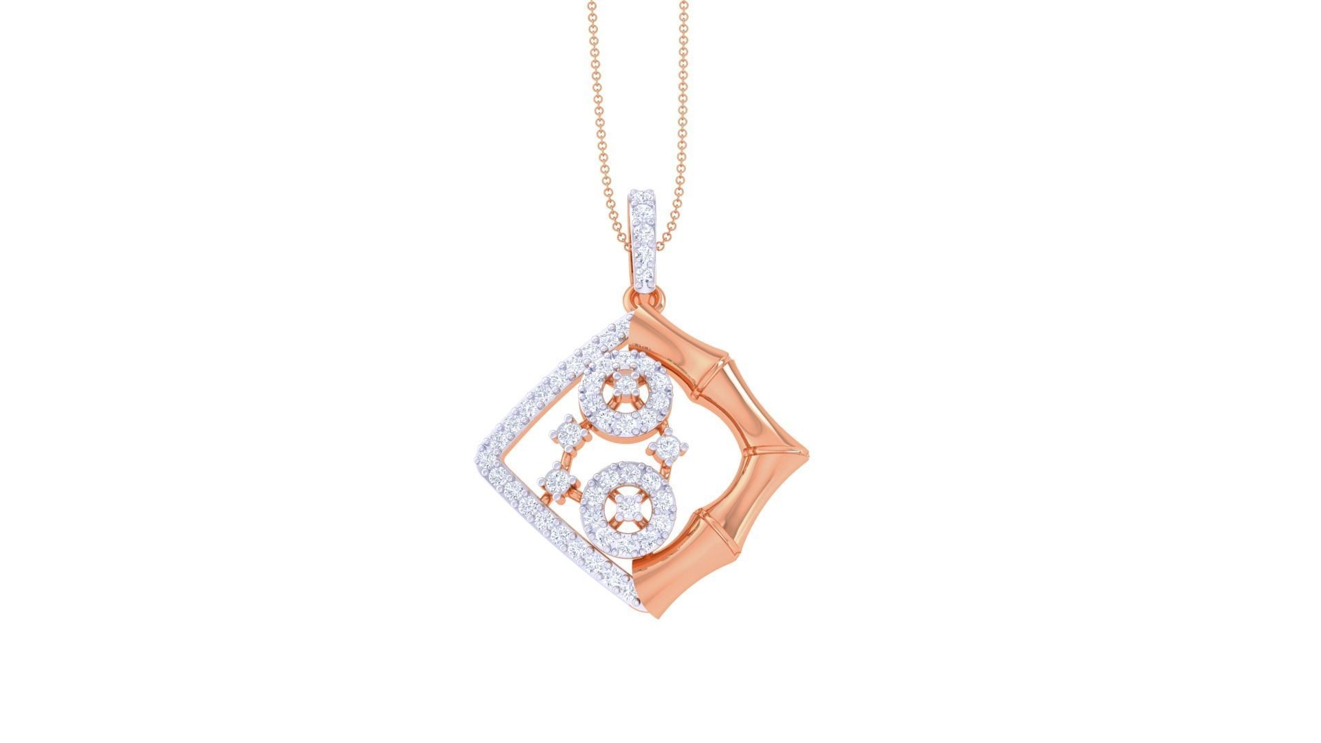 Diamond Pendant 3dm stl obj gltf glb 3mf renders details 3D print model_11