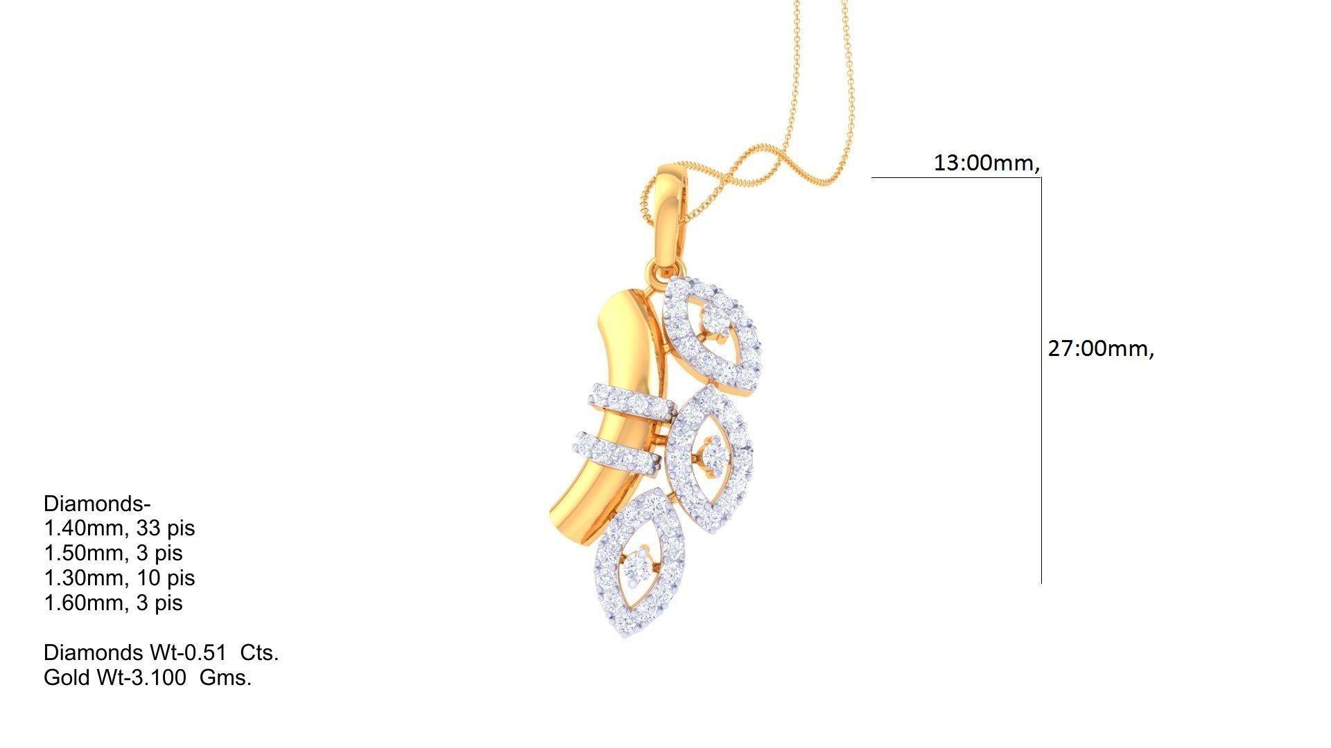 Diamond Pendant 3dm stl obj gltf glb 3mf renders details 3D print model_5