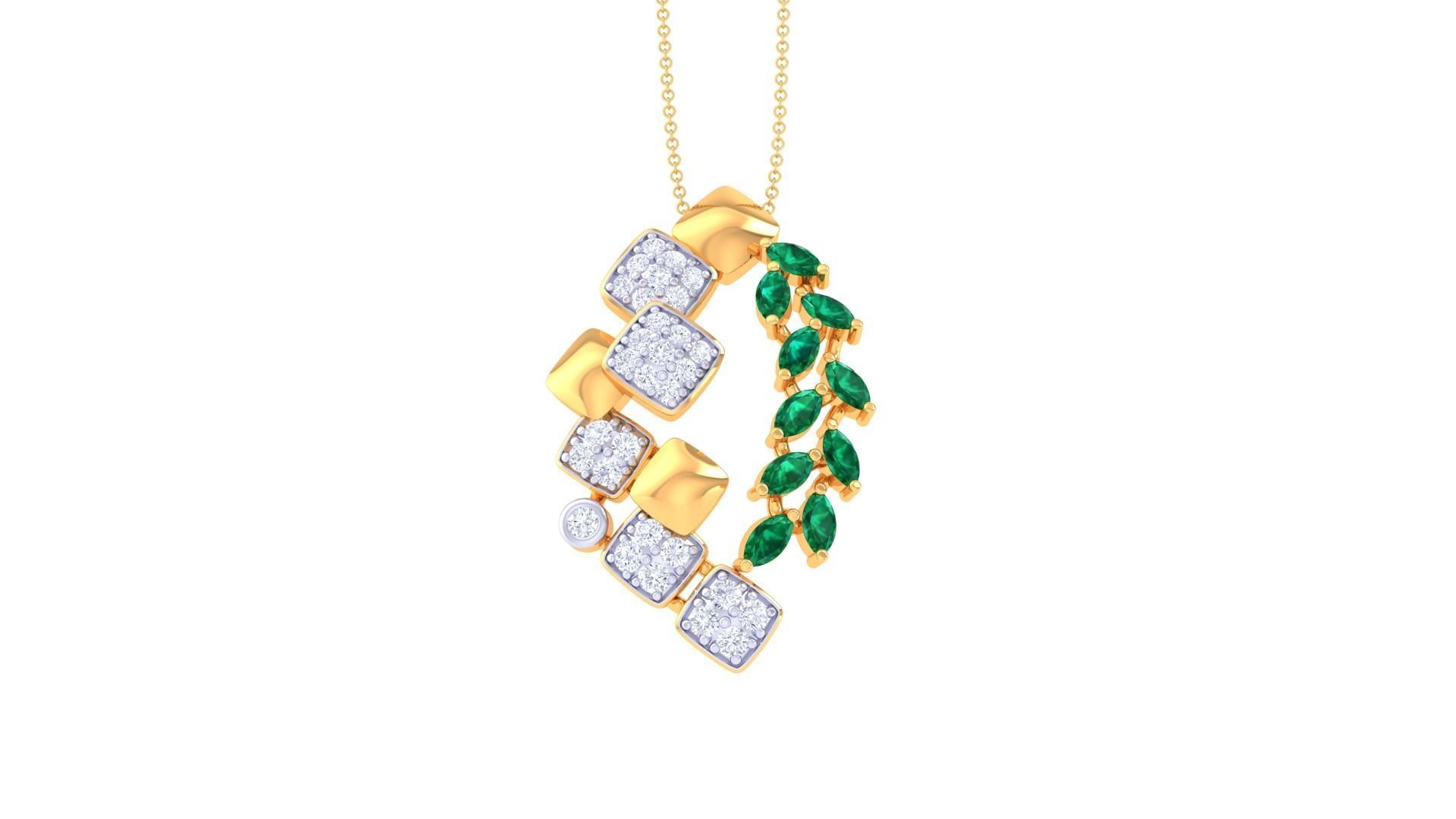 Diamond Pendant 3dm stl obj gltf glb 3mf renders details 3D print model_9