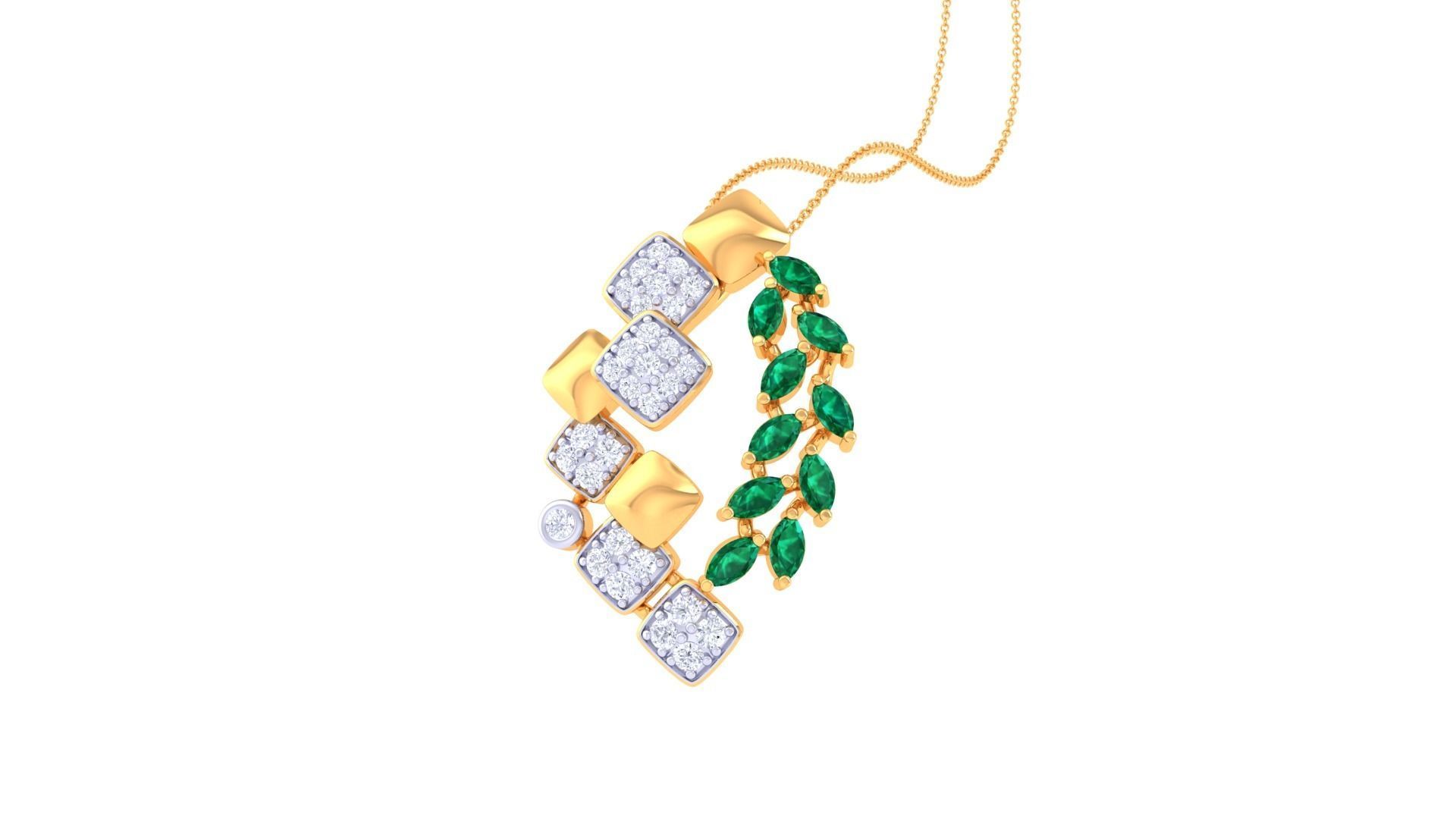 Diamond Pendant 3dm stl obj gltf glb 3mf renders details 3D print model_2