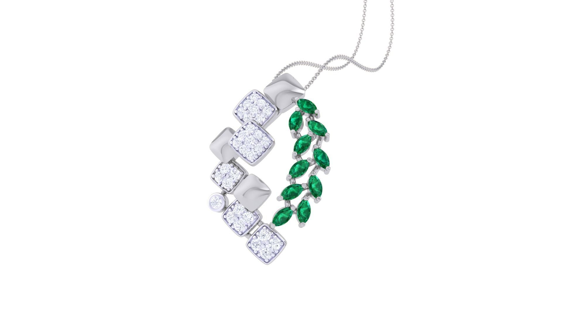 Diamond Pendant 3dm stl obj gltf glb 3mf renders details 3D print model_8