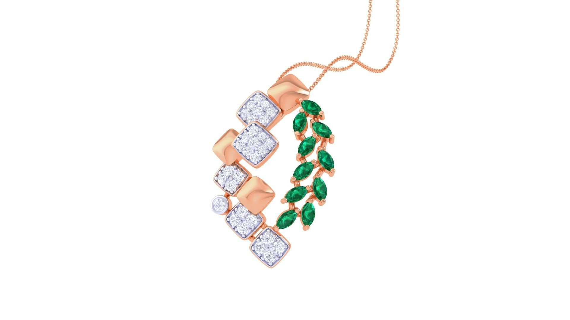 Diamond Pendant 3dm stl obj gltf glb 3mf renders details 3D print model_7