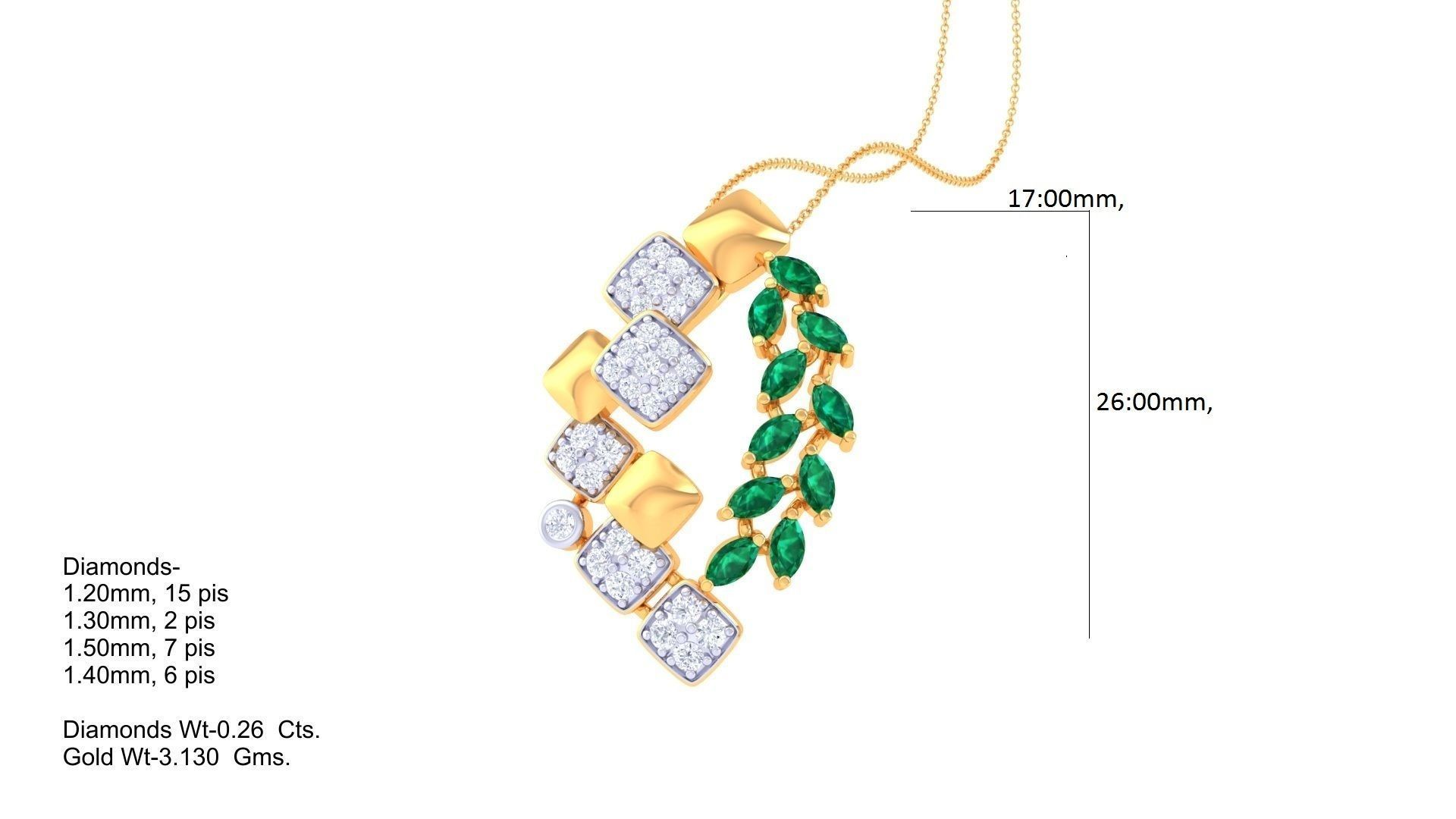 Diamond Pendant 3dm stl obj gltf glb 3mf renders details 3D print model_4