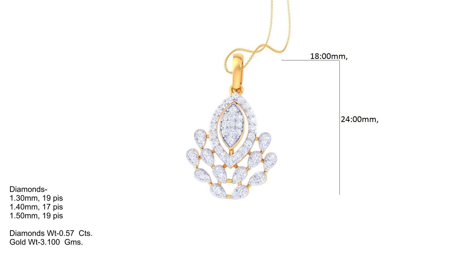 Diamond Pendant 3dm stl obj gltf glb 3mf renders details 3D print model_6