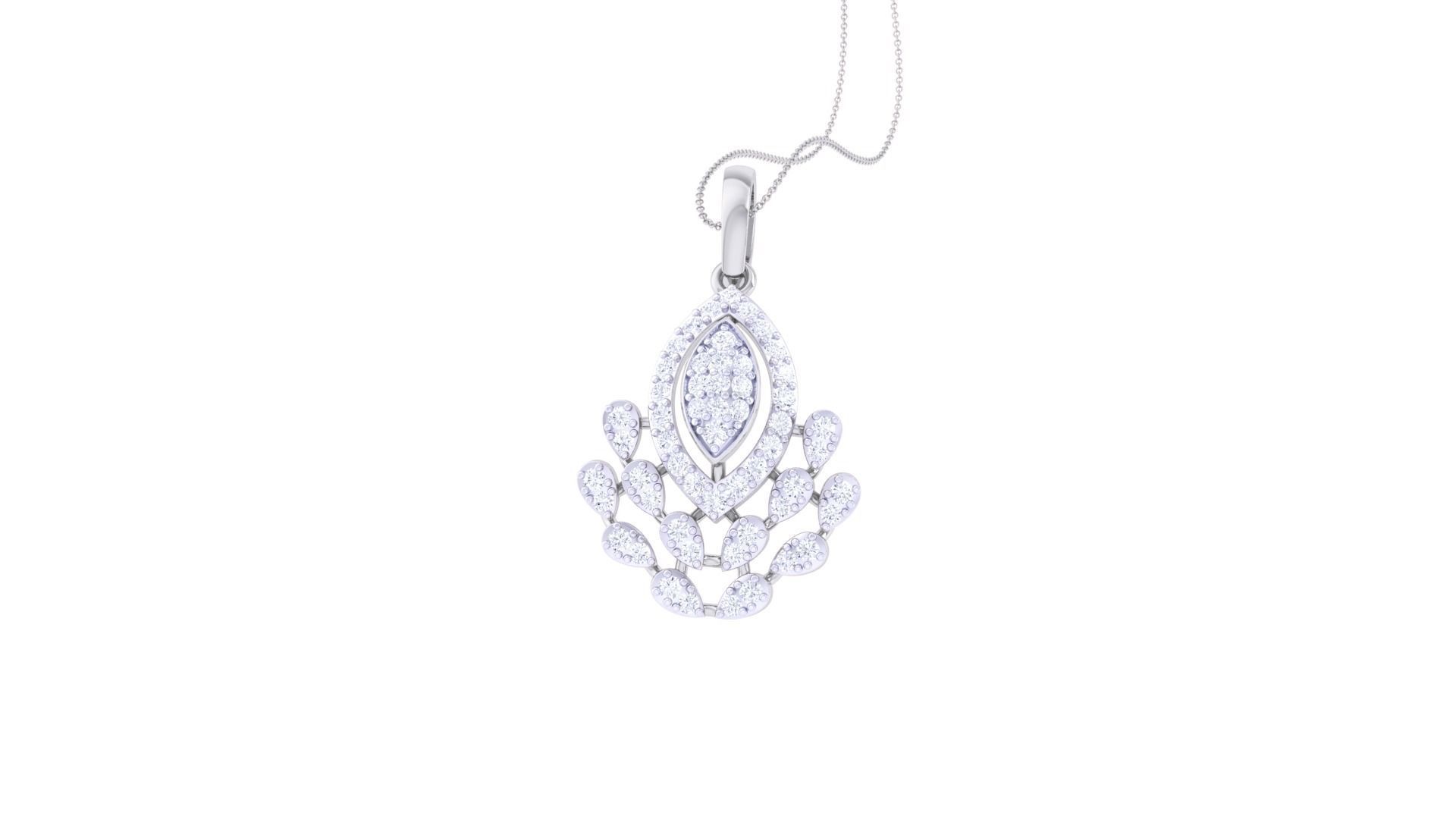 Diamond Pendant 3dm stl obj gltf glb 3mf renders details 3D print model_1