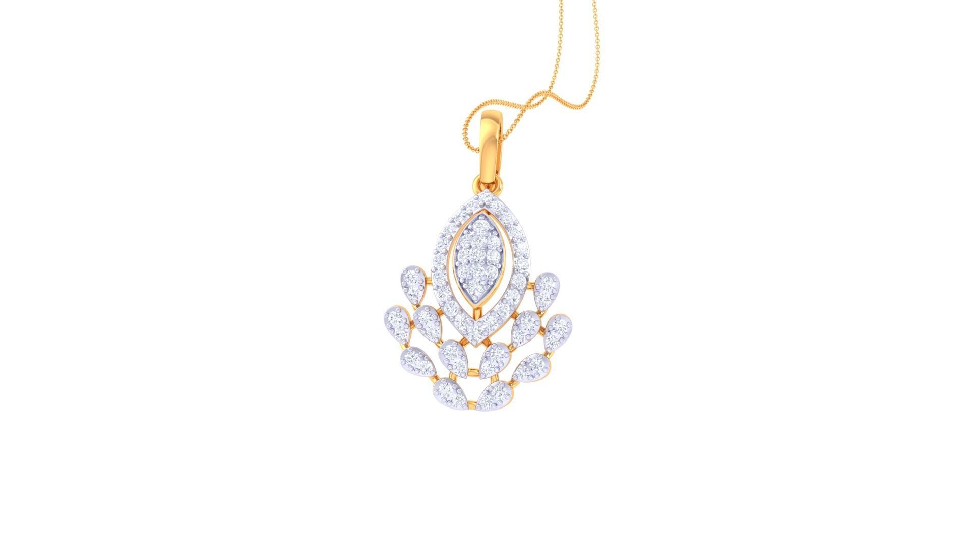 Diamond Pendant 3dm stl obj gltf glb 3mf renders details 3D print model_2