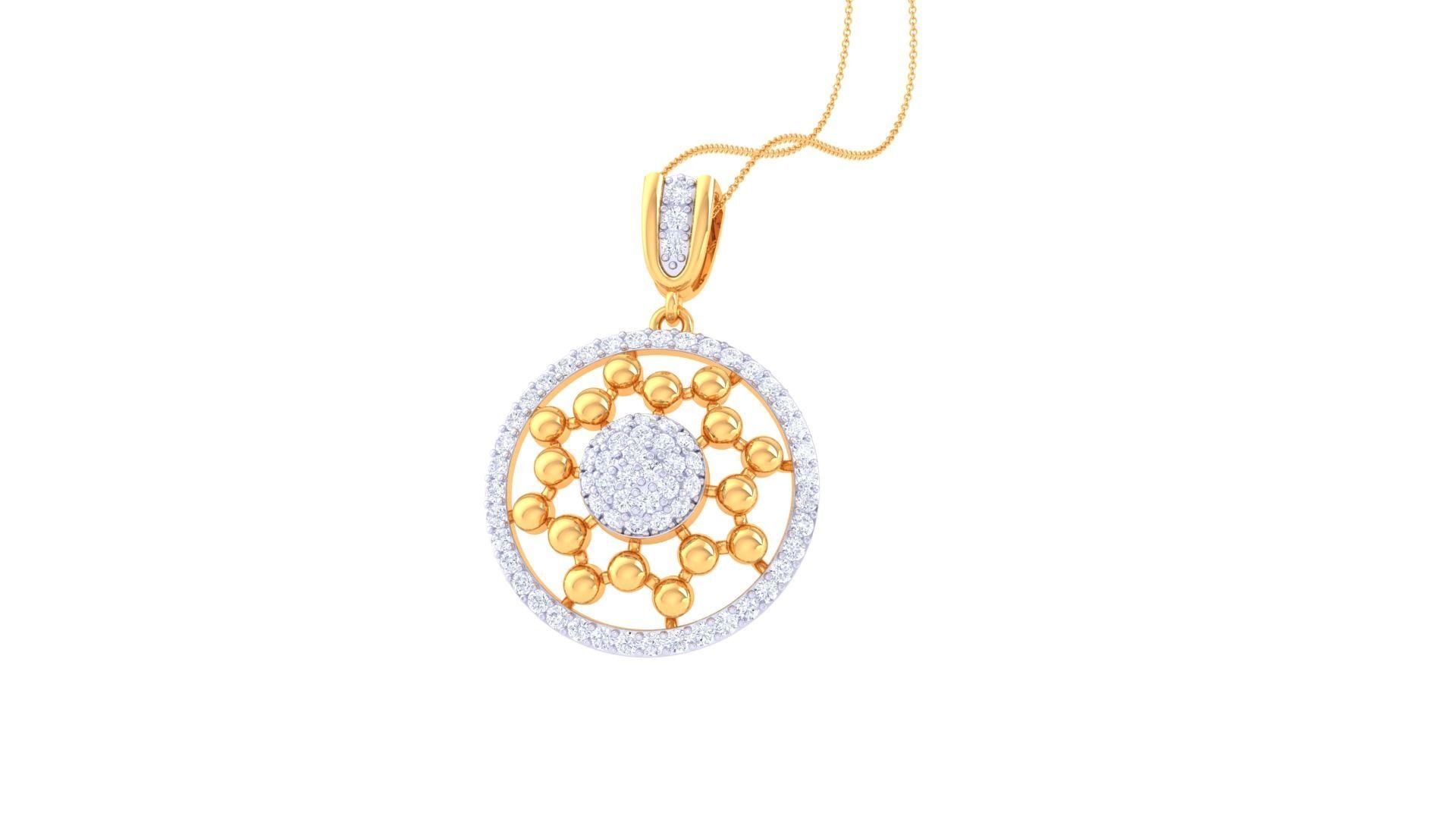 Diamond Pendant 3dm stl obj gltf glb 3mf renders details 3D print model_2