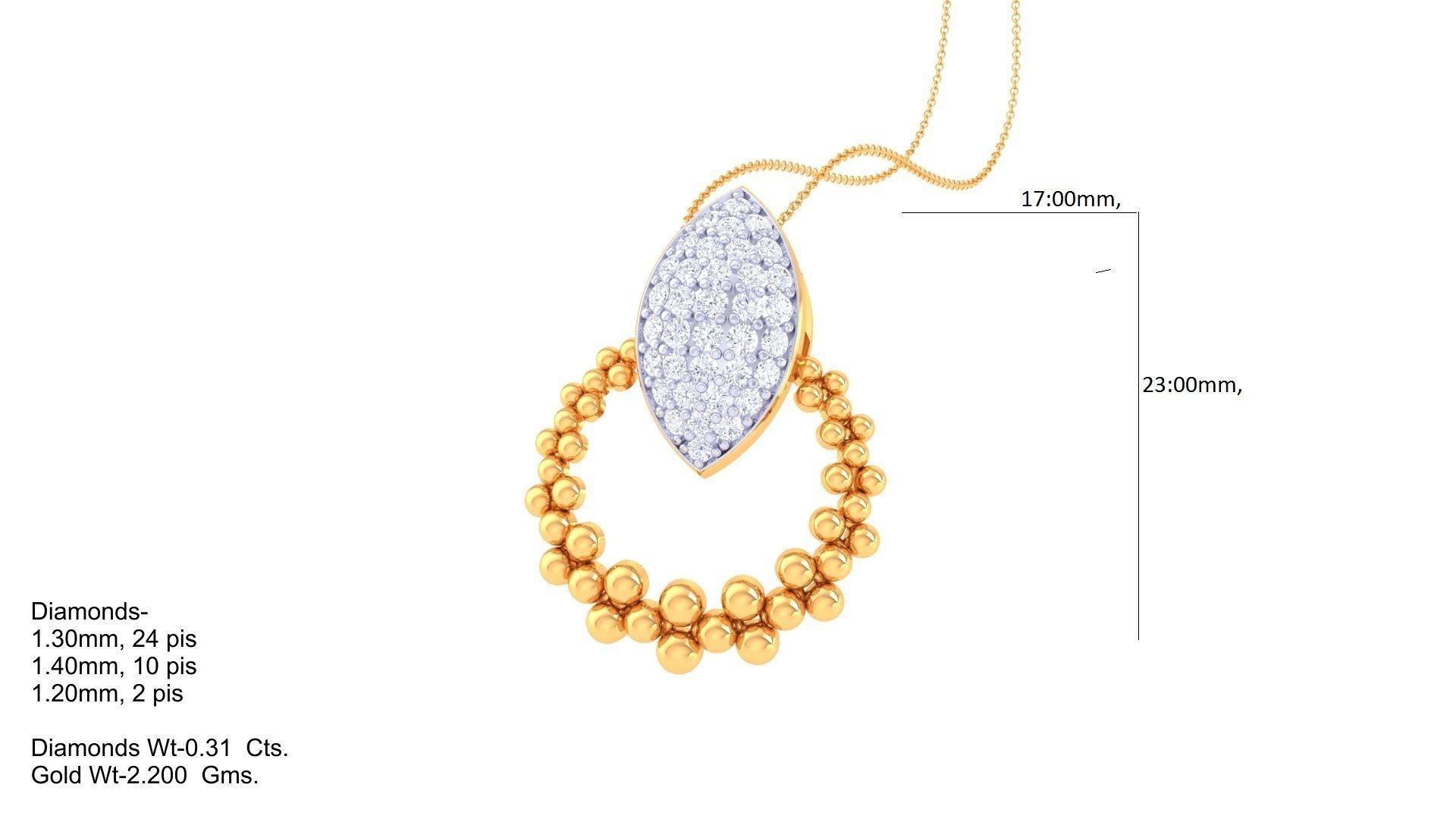 Diamond Pendant 3dm stl obj gltf glb 3mf renders details 3D print model_4