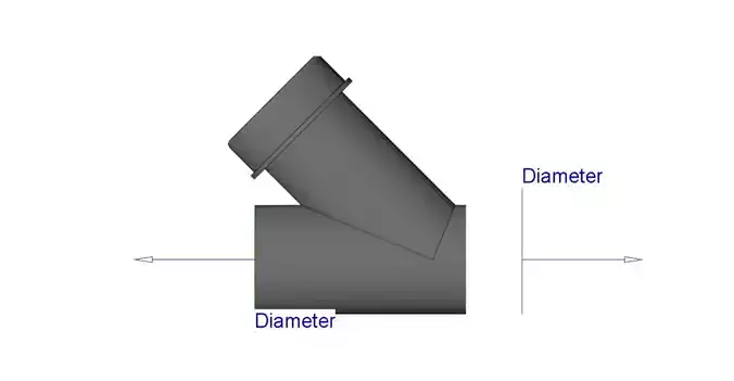 SA-Access Piece-MEP-contental-sir-HDPE-45 Degrees-INT-EN 3D model