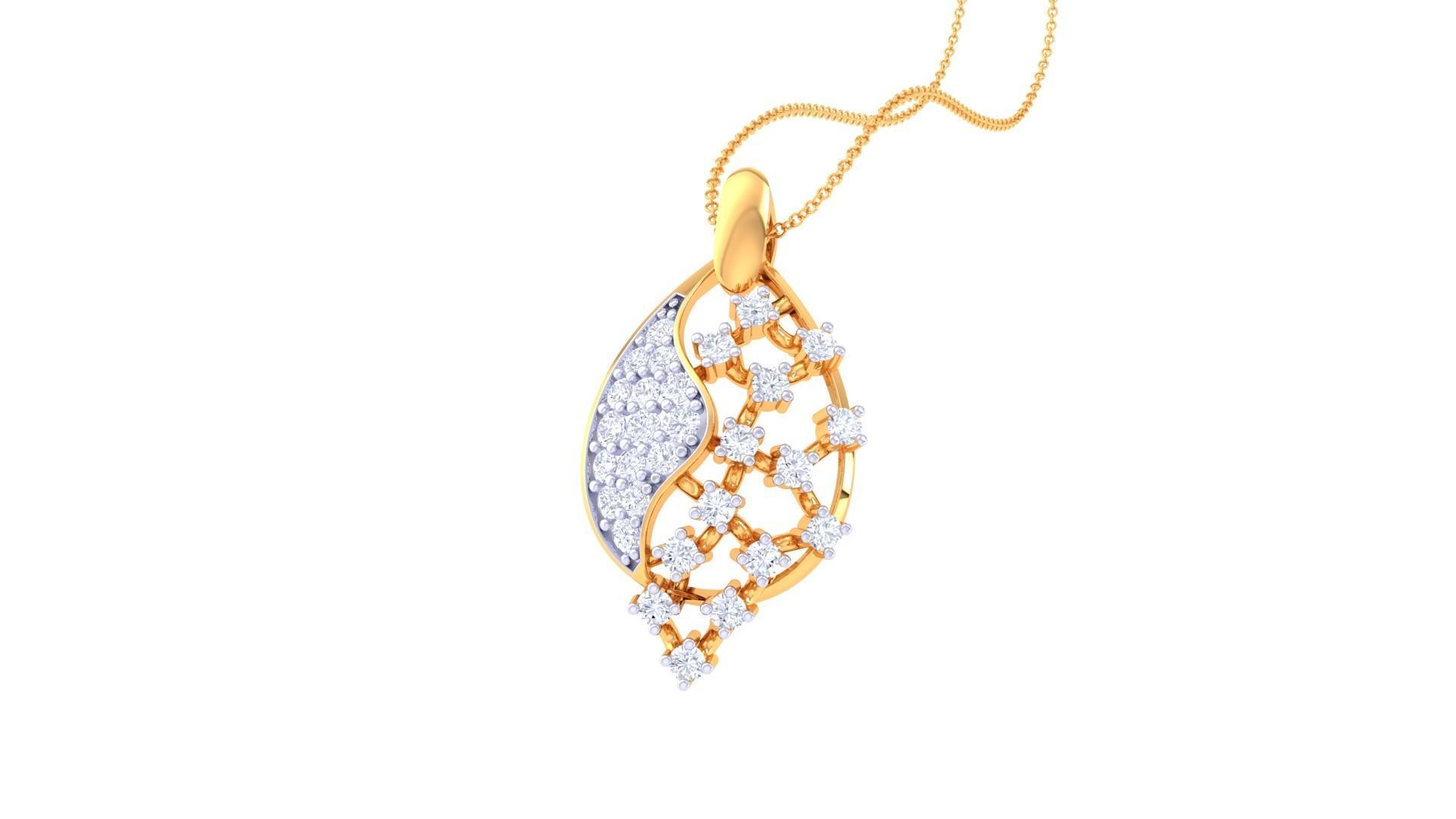 Diamond Pendant 3dm stl obj gltf glb 3mf renders details 3D print model_2