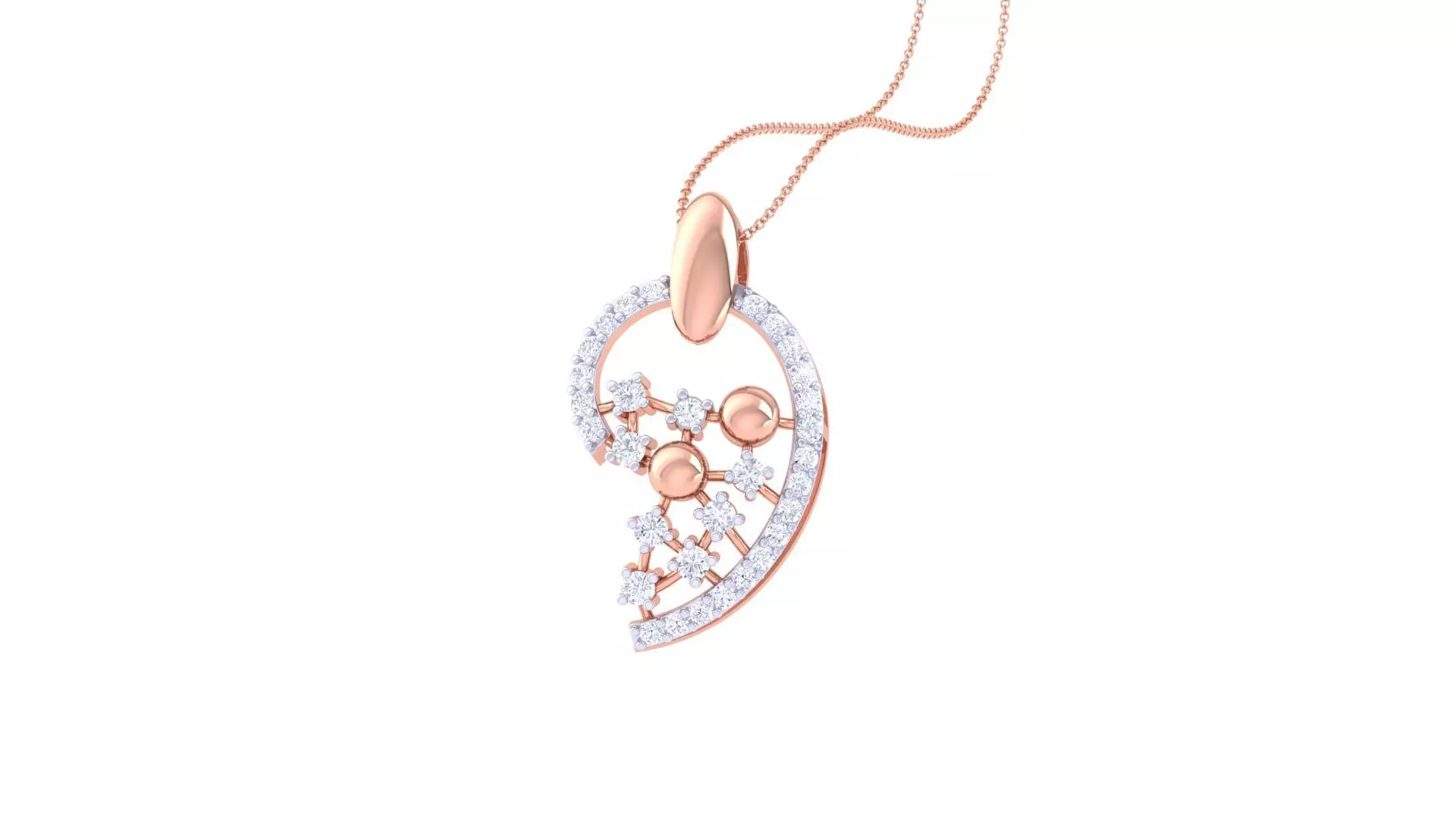 Diamond Pendant 3dm stl obj gltf glb 3mf renders details 3D print model_0
