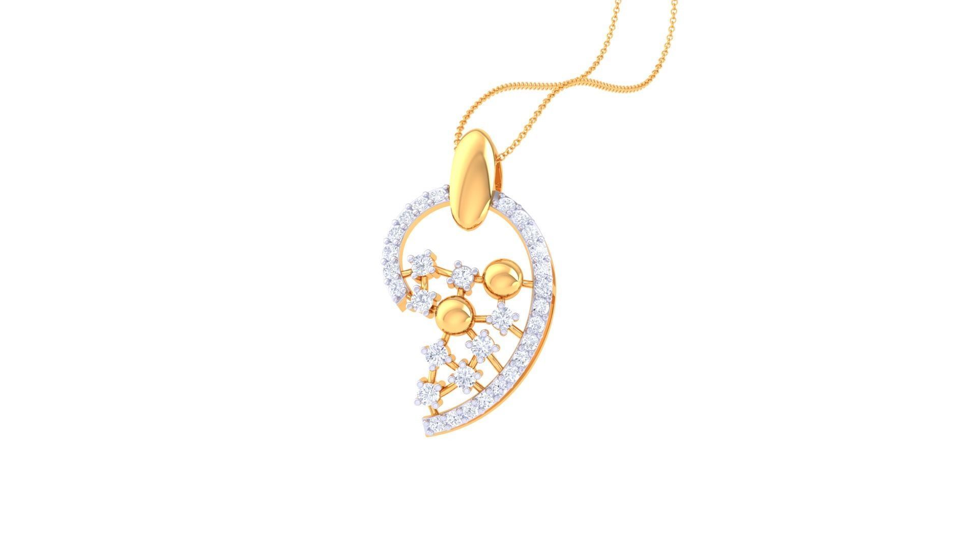 Diamond Pendant 3dm stl obj gltf glb 3mf renders details 3D print model_2