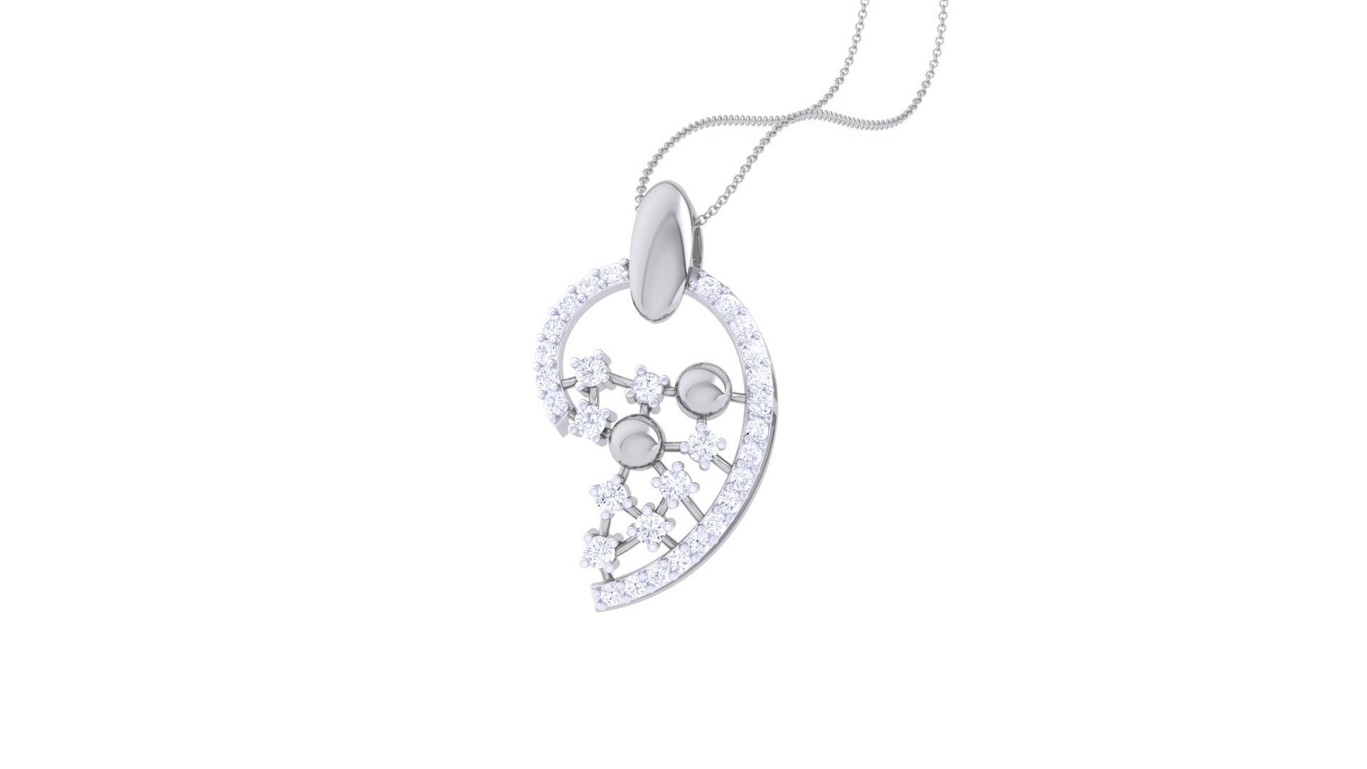 Diamond Pendant 3dm stl obj gltf glb 3mf renders details 3D print model_7