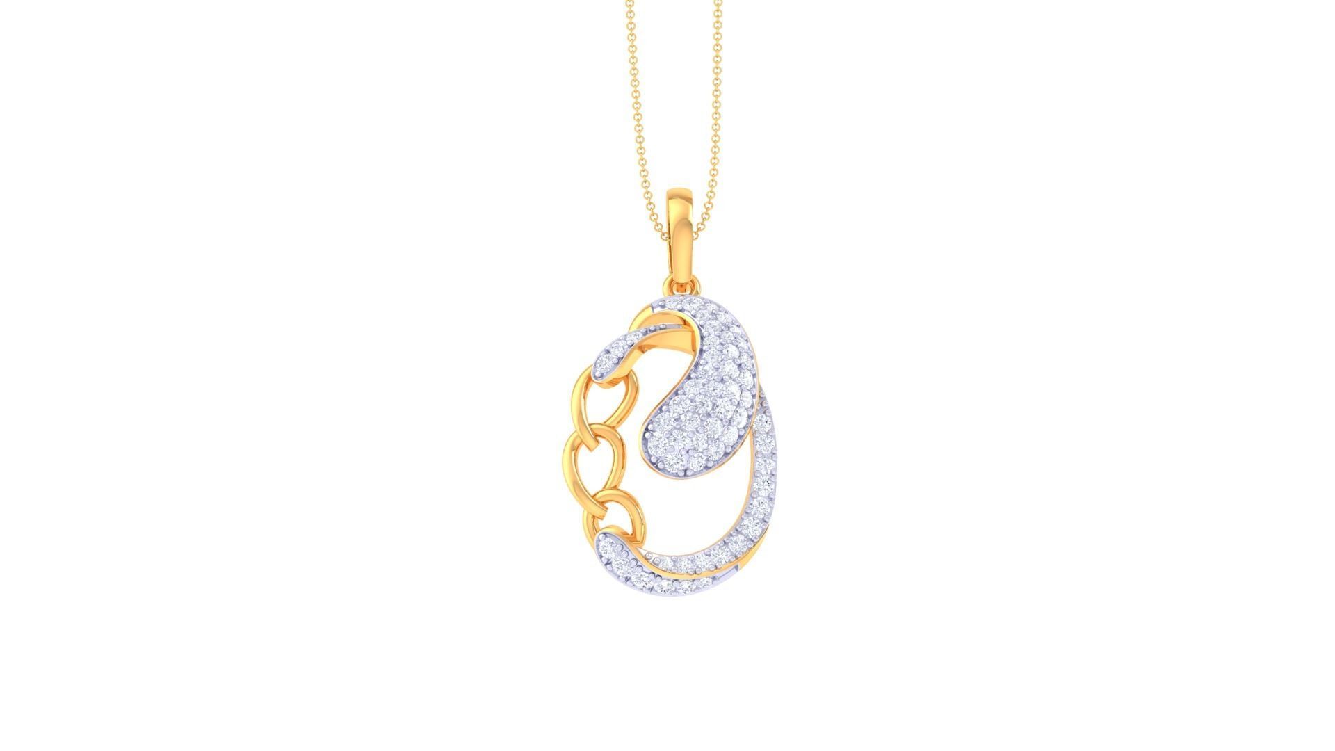 Diamond Pendant 3dm stl obj gltf glb 3mf renders details 3D print model_9