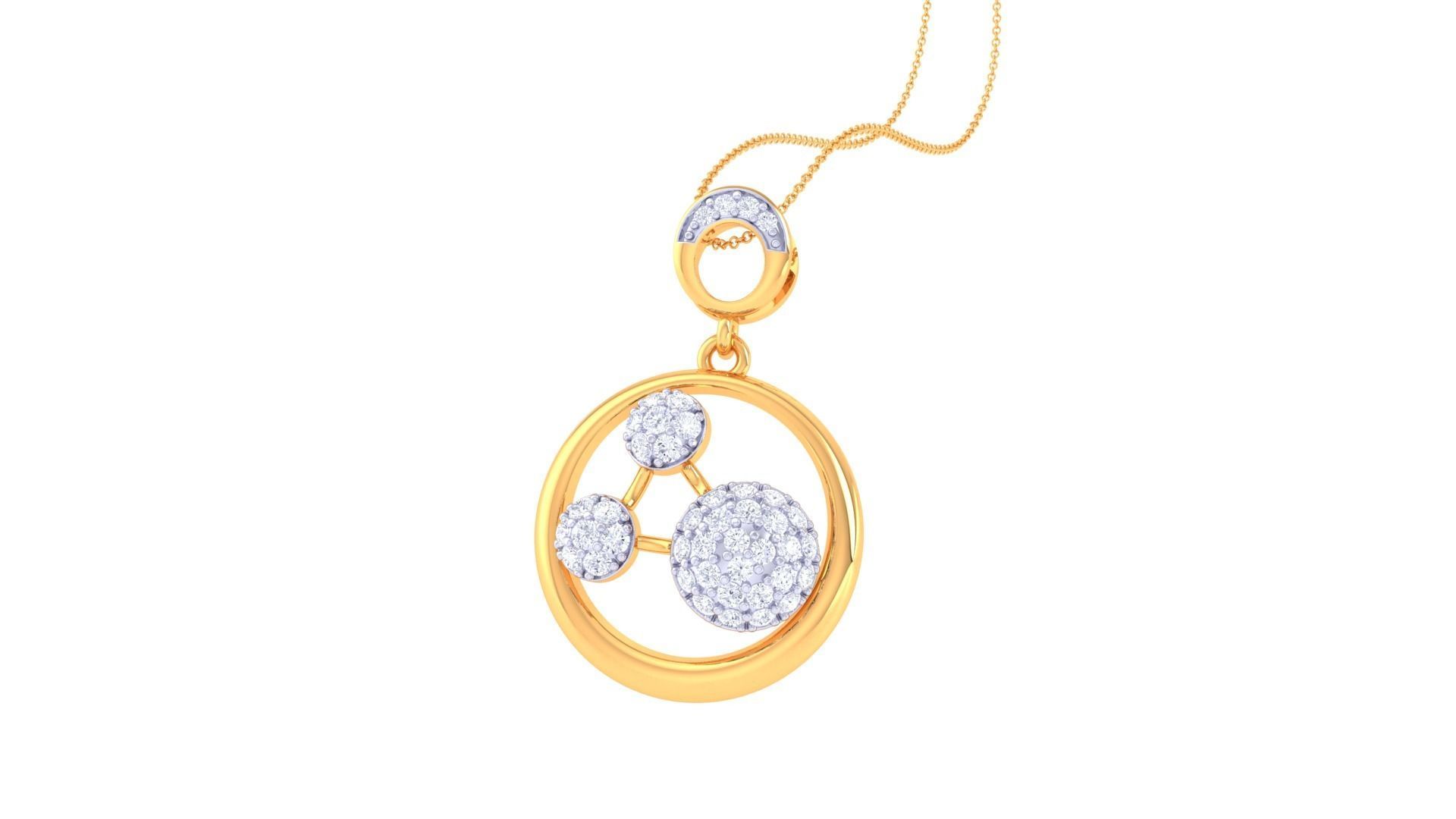 Diamond Pendant 3dm stl obj gltf glb 3mf renders details 3D print model_2