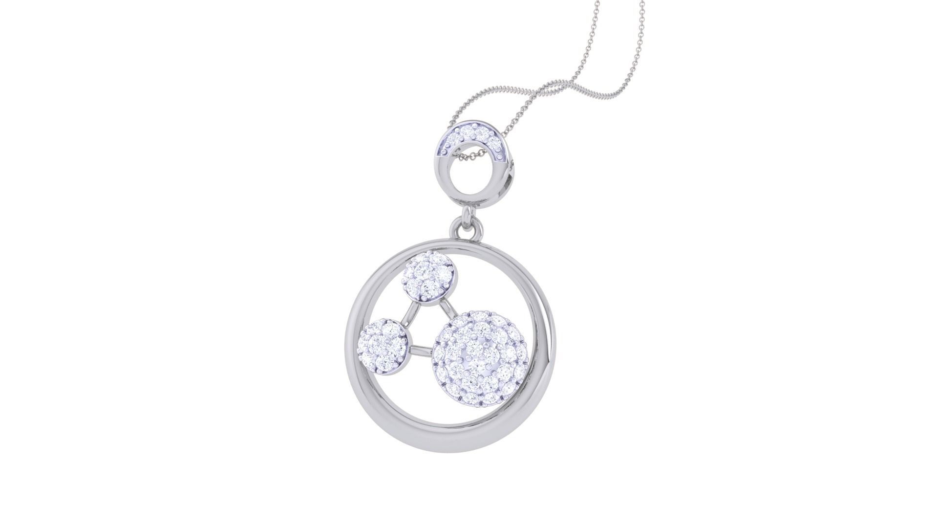 Diamond Pendant 3dm stl obj gltf glb 3mf renders details 3D print model_7