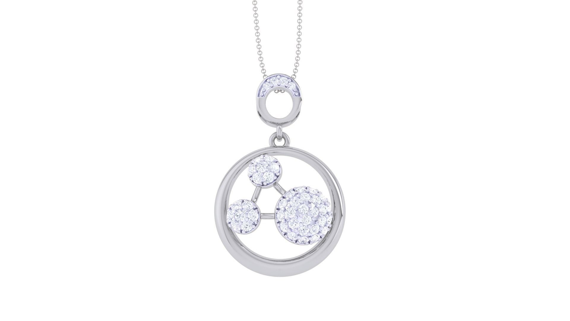 Diamond Pendant 3dm stl obj gltf glb 3mf renders details 3D print model_9