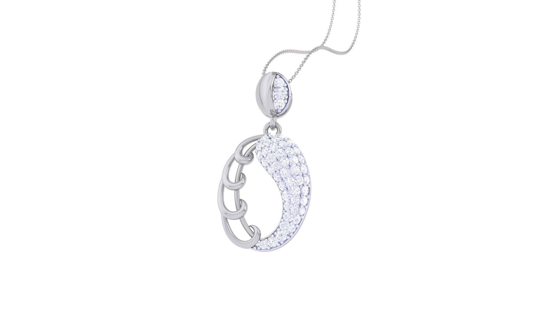 Diamond Pendant 3dm stl obj gltf glb 3mf renders details 3D print model_7