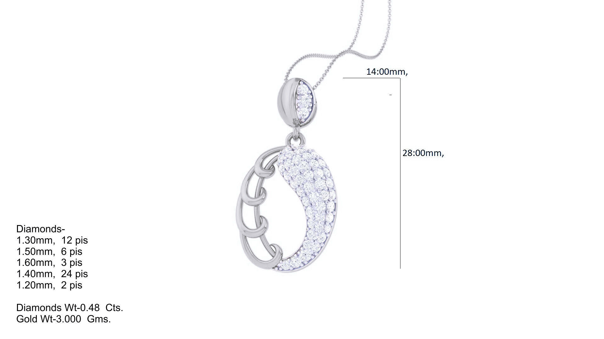 Diamond Pendant 3dm stl obj gltf glb 3mf renders details 3D print model_6