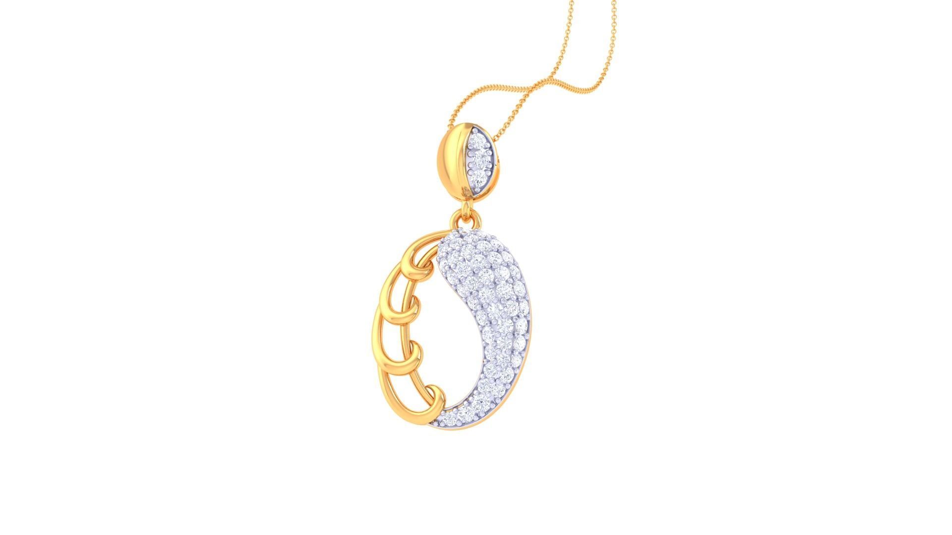 Diamond Pendant 3dm stl obj gltf glb 3mf renders details 3D print model_2