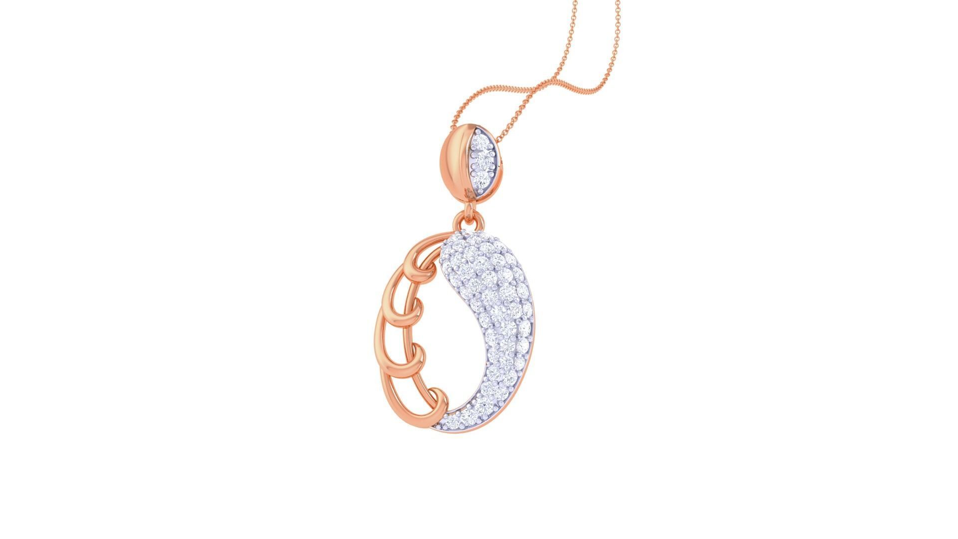 Diamond Pendant 3dm stl obj gltf glb 3mf renders details 3D print model_8