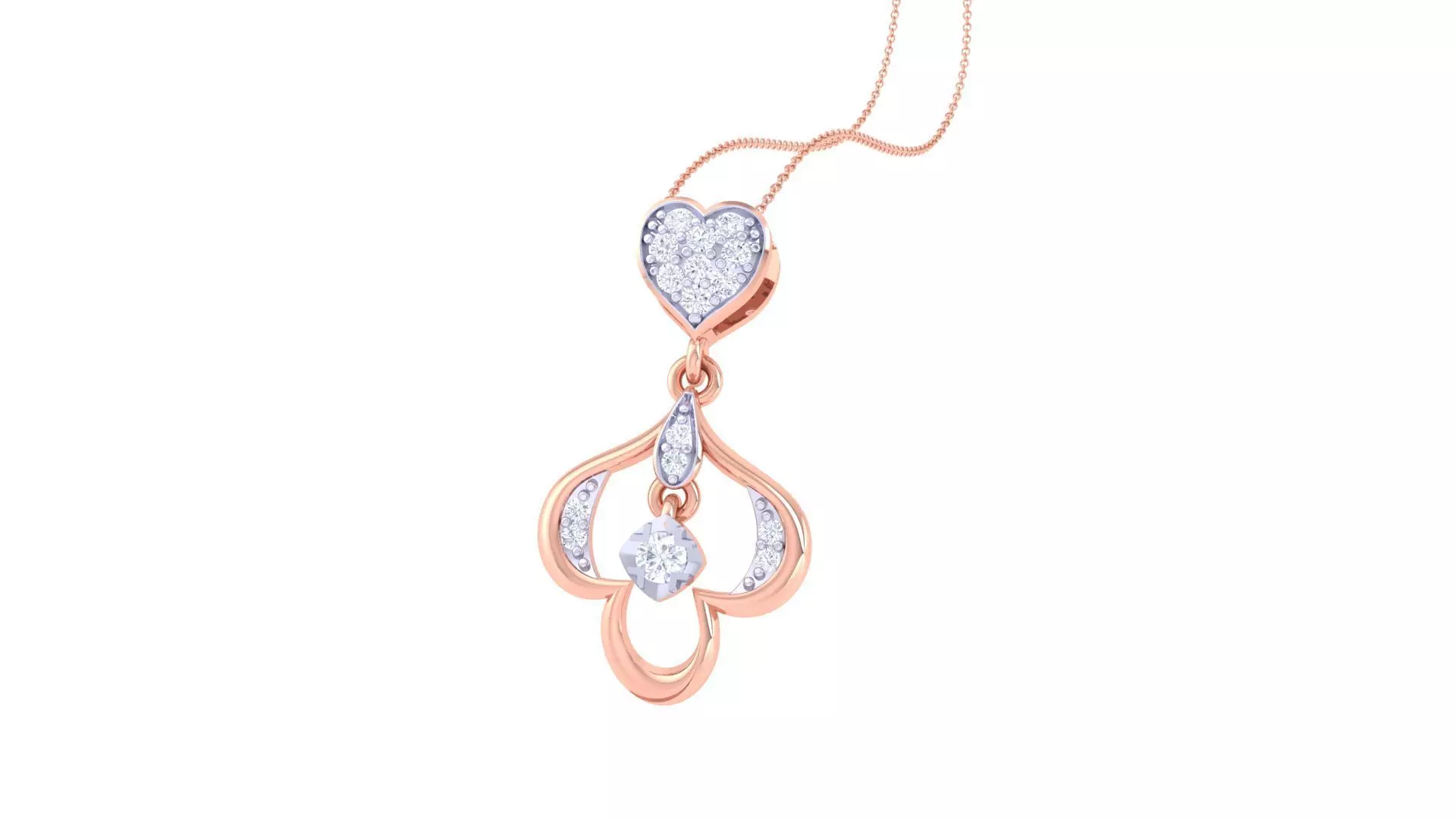 Diamond Pendant 3dm stl obj gltf glb 3mf renders details 3D print model_0